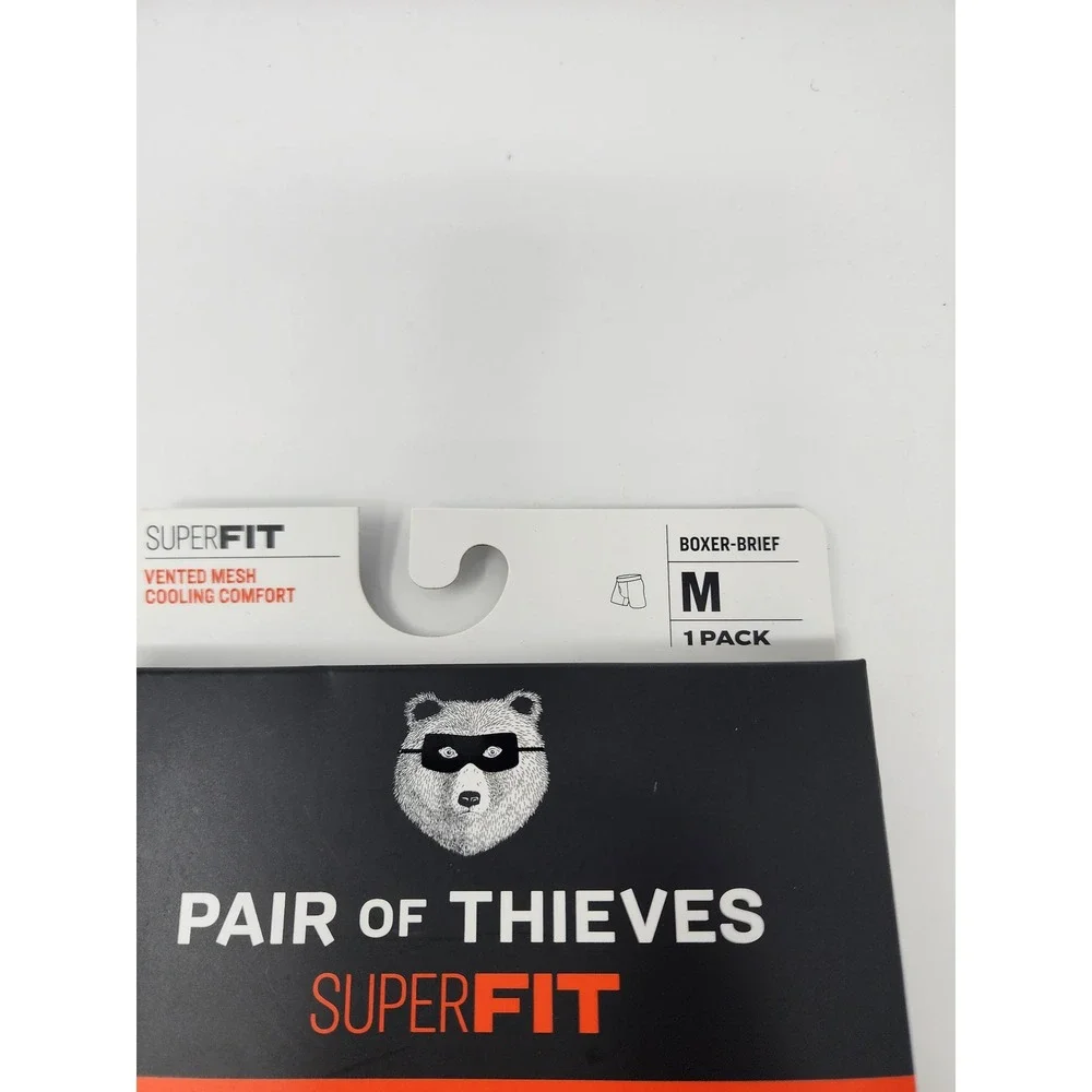 Pair of Thieves Mens SuperFit Boxer Briefs Black Polyamide Blend Size Medium